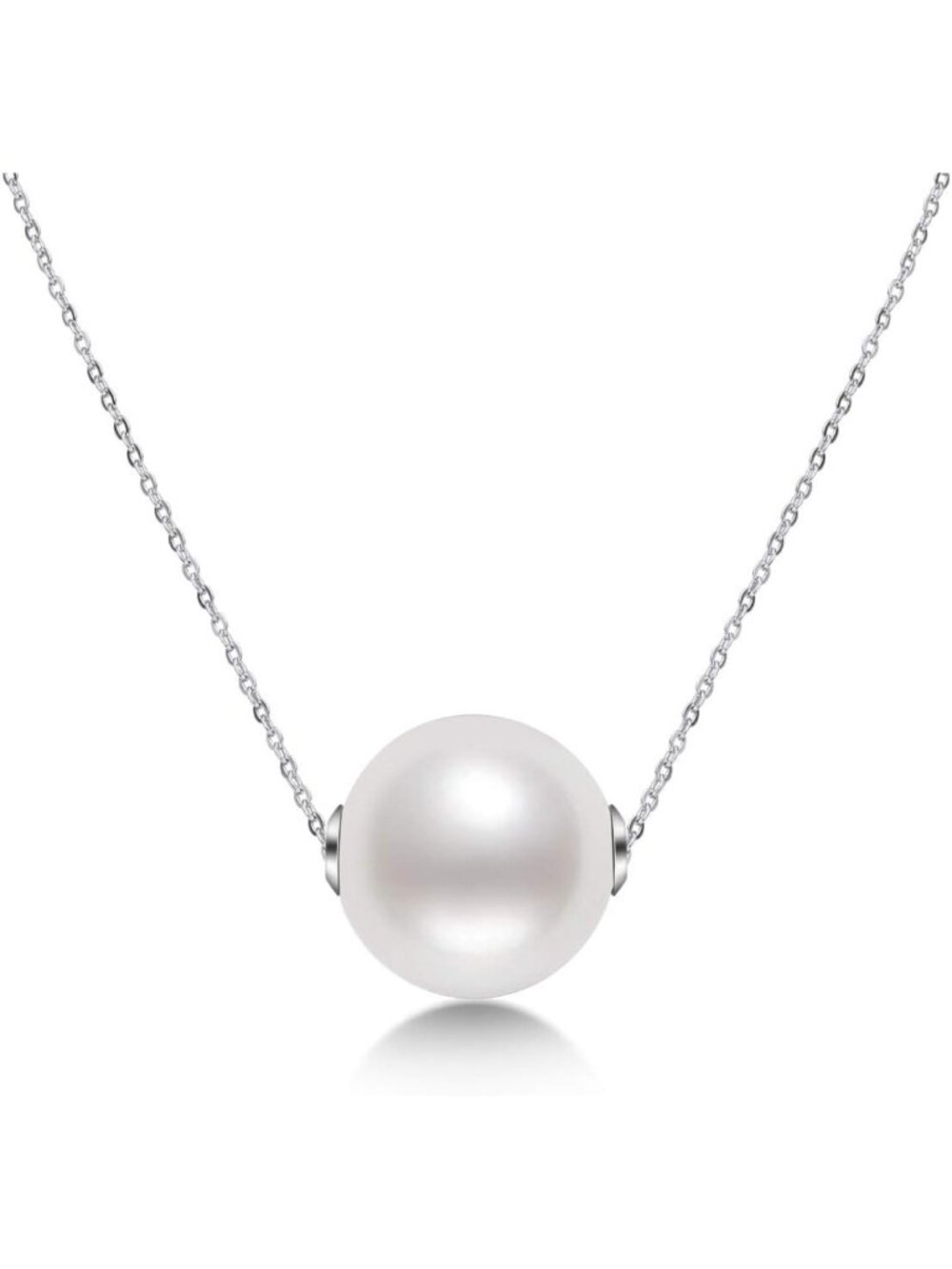 Elegant 18K Gold Freshwater Pearl Pendant Necklace with Sterling Silver Chain